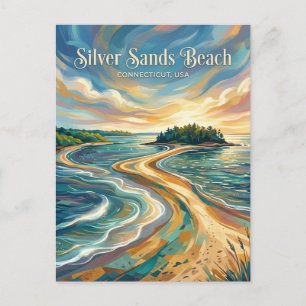 Cartão Postal Parque Estadual Silver Sands Connecticut