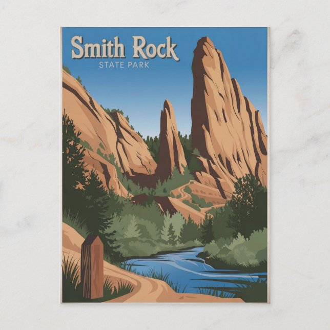 Cartão Postal Parque Estadual Smith Rock Vintage  (Frente)