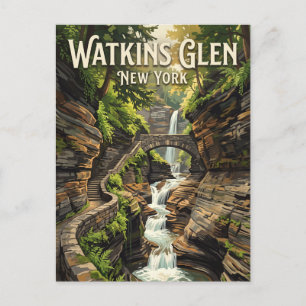 Cartão Postal Parque Estadual Watkins Glen Nova York