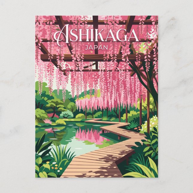 Cartão Postal Parque Floral Ashikaga Japão (Frente)