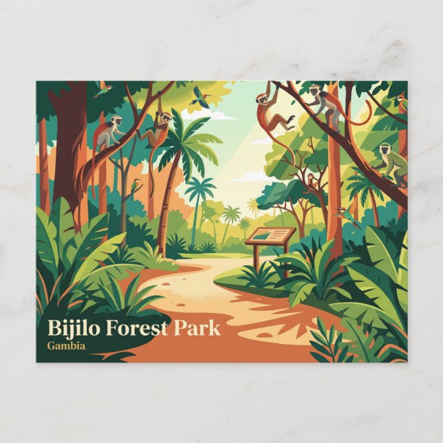 Cartão Postal Parque Florestal de Bijilo (Parque dos Macacos) Gâ (Frente)