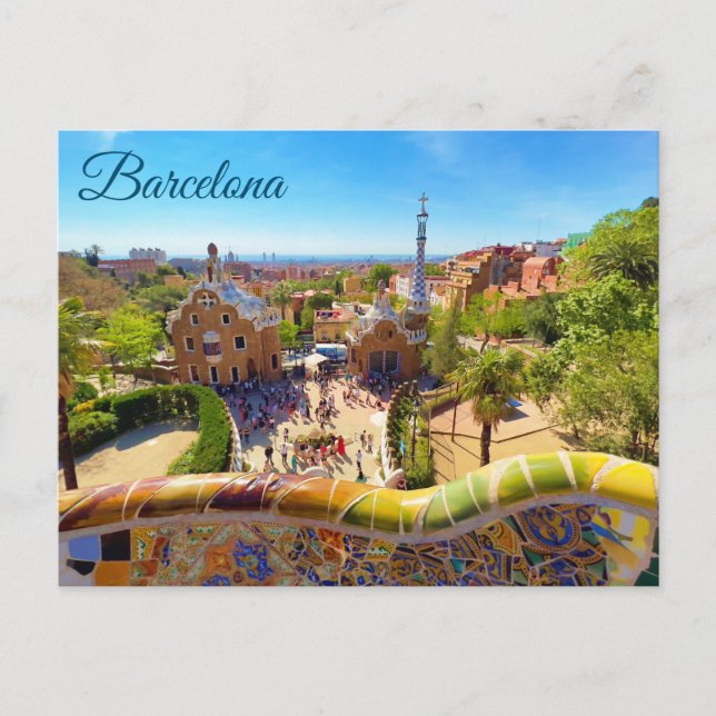 Cartão Postal Parque Güell Barcelona (Frente)