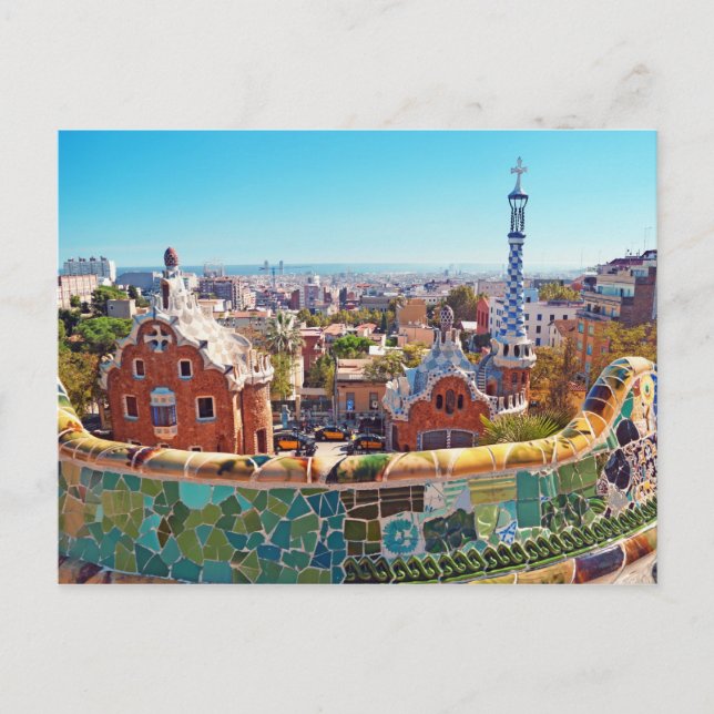 Cartão Postal Parque Güell, Barcelona - Espanha (Frente)