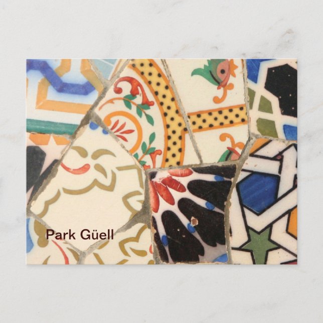 Cartão Postal Parque Güell de Barcelona (Frente)