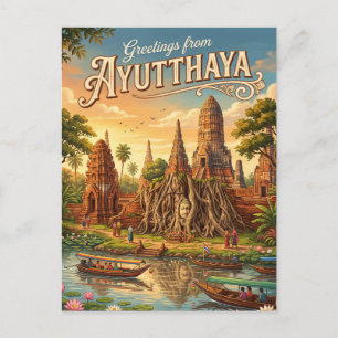 Cartão Postal Parque Histórico de Ayutthaya Tailândia