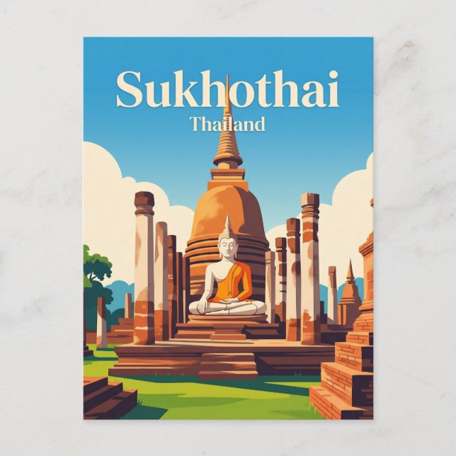 Cartão Postal Parque Histórico de Sukhothai Tailândia (Frente)
