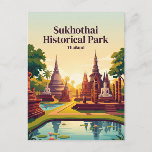 Cartão Postal Parque Histórico de Sukhothai Tailândia