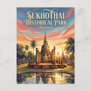 Cartão Postal Parque Histórico de Sukhothai Tailândia