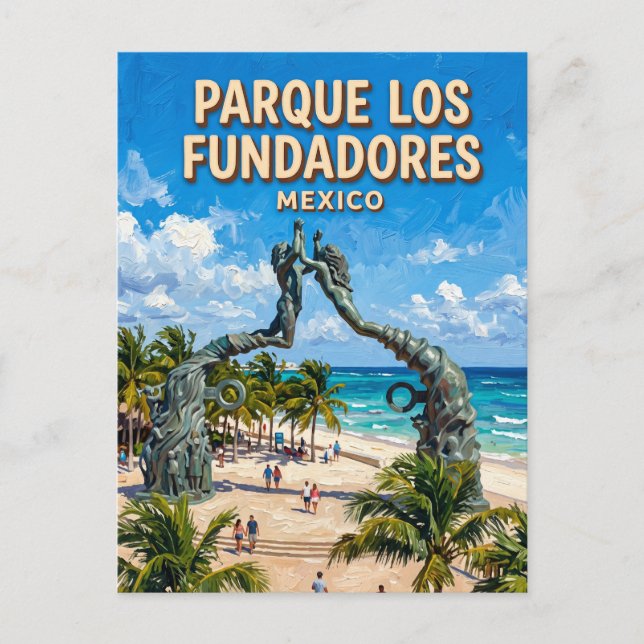 Cartão Postal Parque Los Fundadores México (Frente)
