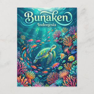 Cartão Postal Parque Marinho de Bunaken Indonésia