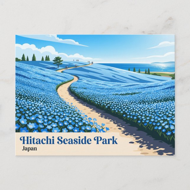 Cartão Postal Parque Marítimo de Hitachi Japão (Frente)