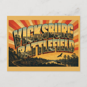 Cartão Postal Parque Militar Nacional Vicksburg MS Viagem Antiga