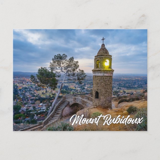 Cartão Postal Parque Mount Rubidoux, Riverside, Califórnia, EUA (Frente)