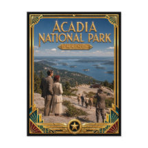 Parque Nacional Acadia Maine Arte Deco Dourado Vin