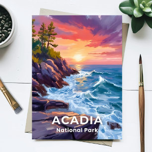 Cartão Postal Parque Nacional Acadia Otter Cliffs Viagem no Ma