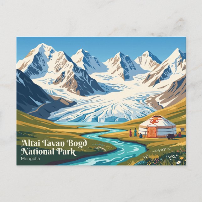 Cartão Postal Parque Nacional Altai Tavan Bogd Mongólia (Frente)