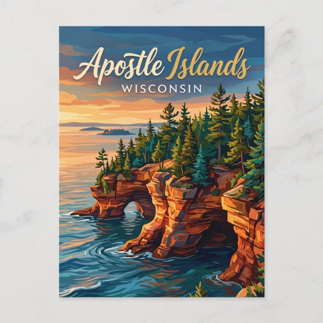 Cartão Postal Parque Nacional Apostle Islands EUA (Frente)