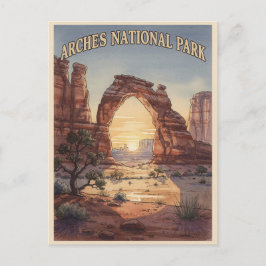 Cartão Postal Parque Nacional Arches Arco Delicado Viagem Vintag
