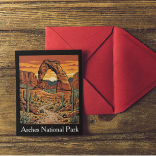 Cartão Postal Parque Nacional Arches Vintage Utah
