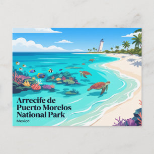 Cartão Postal Parque Nacional Arrecife de Puerto Morelos México