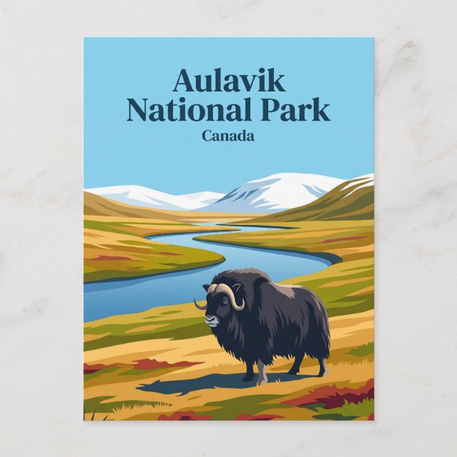 Cartão Postal Parque Nacional Aulavik Canadá (Frente)