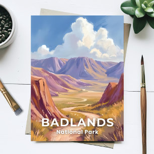 Cartão Postal Parque Nacional Badlands Dakota do Sul Arte Viagem