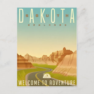 Cartão Postal Parque Nacional Badlands South Dakota Vintage