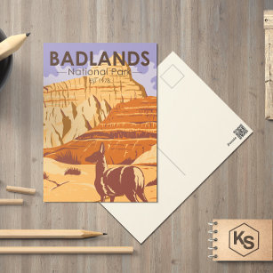 Cartão Postal Parque Nacional Badlands South Dakota Vintage