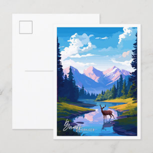 Cartão Postal Parque Nacional Banff Canadá ilustração de viagem