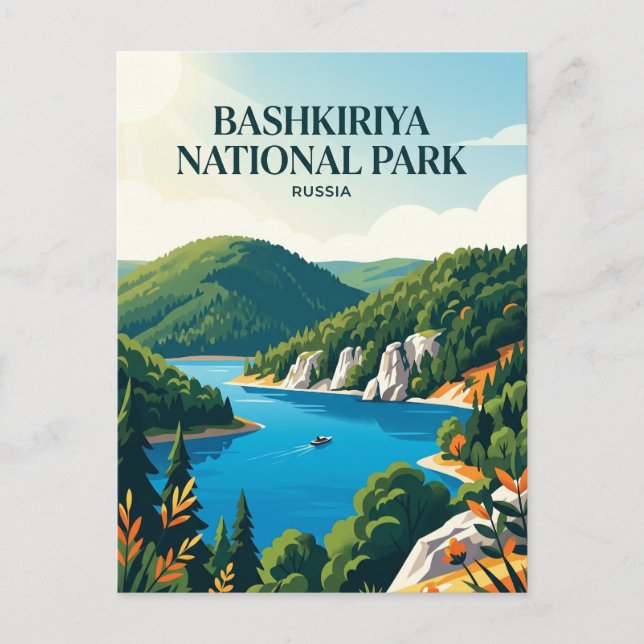 Cartão Postal Parque Nacional Bashkiriya Rússia (Frente)