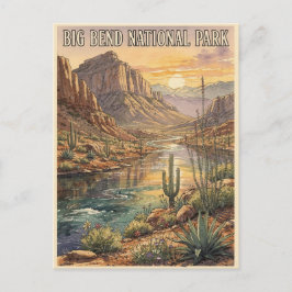 Cartão Postal Parque Nacional Big Bend Deserto Vintage
