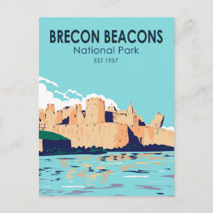 Cartão Postal Parque Nacional Brecon Beacons Castelo de Caerphil