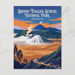 Cartão Postal Parque Nacional Bromo Tengger Semeru Indonésia
