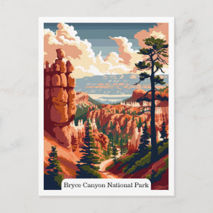 Cartão Postal Parque Nacional Bryce Canyon, Utah Viagem Vintage