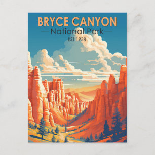 Cartão Postal Parque Nacional Bryce Canyon Viagem Arte Vintage