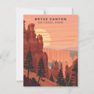 Cartão Postal Parque Nacional Bryce Canyon Vintage EUA
