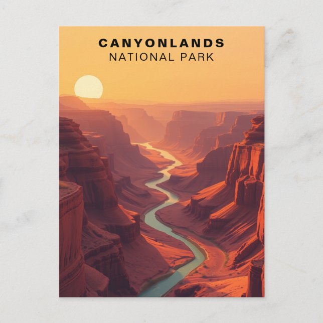 Cartão Postal Parque Nacional Canyonlands Retro EUA (Frente)
