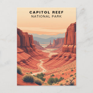 Cartão Postal Parque Nacional Capitol Reef Retro EUA