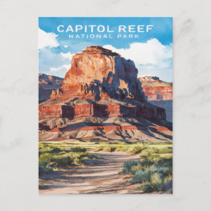 Cartão Postal Parque Nacional Capitol Reef Utah Aquarela