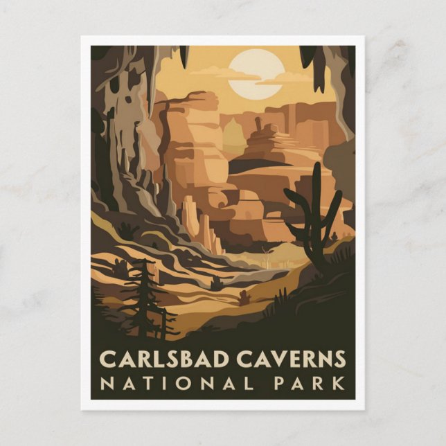 Cartão Postal Parque Nacional Carlsbad Caverns Novo México (Frente)