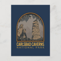 Parque Nacional Cavernas de Carlsbad Emblem Vintag