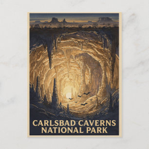 Cartão Postal Parque Nacional Cavernas de Carlsbad Viagem Vintag