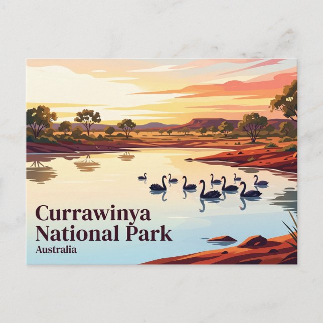 Cartão Postal Parque Nacional Currawinya Austrália (Frente)