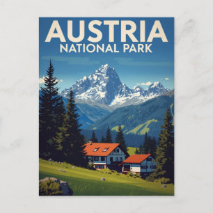 Cartão Postal Parque Nacional da Áustria Chalé Alpino