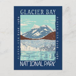 Cartão Postal Parque Nacional da Baía de Glacier Alaska Retro Di