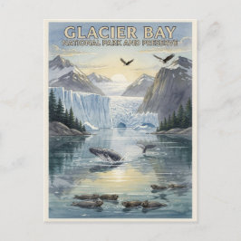 Cartão Postal Parque Nacional da Baía dos Glaciares Alasca Aquar
