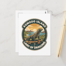 Cartão Postal Parque Nacional da Ilha de Komodo Indonésia Vintag