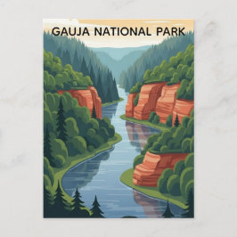 Cartão Postal Parque Nacional da Letônia Gauja Viagem