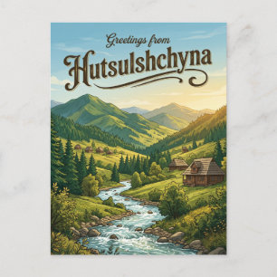 Cartão Postal Parque Nacional da Natureza Hutsulshchyna Ucrânia