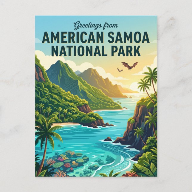 Cartão Postal Parque Nacional da Samoa Americana (Frente)